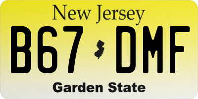 NJ license plate B67DMF