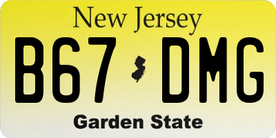 NJ license plate B67DMG