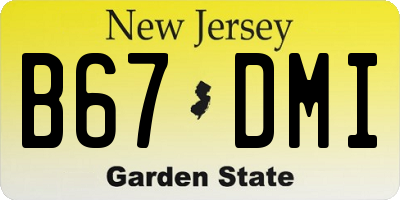 NJ license plate B67DMI