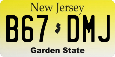NJ license plate B67DMJ