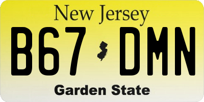 NJ license plate B67DMN