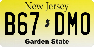 NJ license plate B67DMO