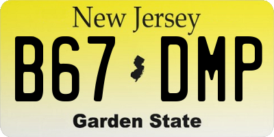 NJ license plate B67DMP