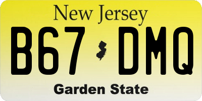 NJ license plate B67DMQ
