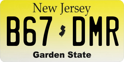 NJ license plate B67DMR