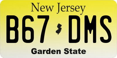 NJ license plate B67DMS