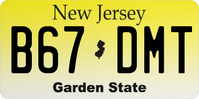 NJ license plate B67DMT