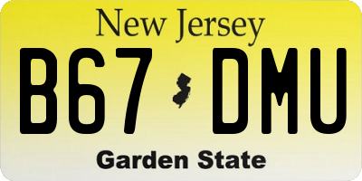 NJ license plate B67DMU
