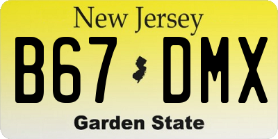 NJ license plate B67DMX