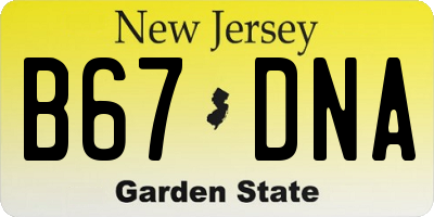 NJ license plate B67DNA