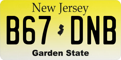 NJ license plate B67DNB
