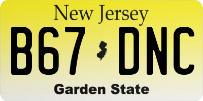 NJ license plate B67DNC