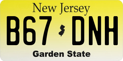 NJ license plate B67DNH
