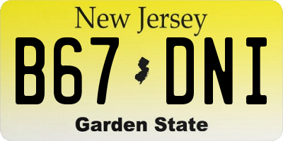 NJ license plate B67DNI