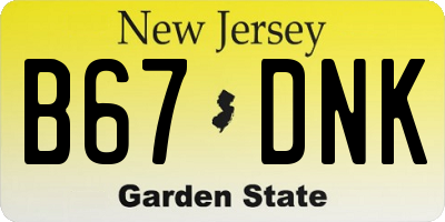 NJ license plate B67DNK