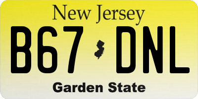 NJ license plate B67DNL