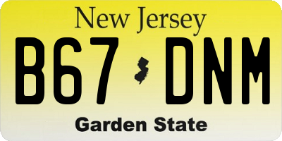 NJ license plate B67DNM