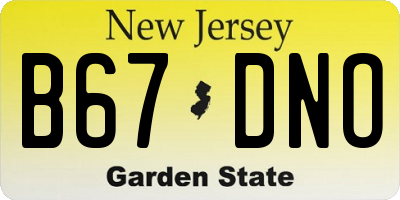 NJ license plate B67DNO