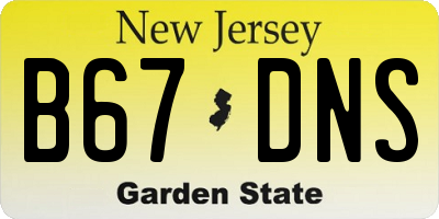 NJ license plate B67DNS