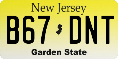 NJ license plate B67DNT
