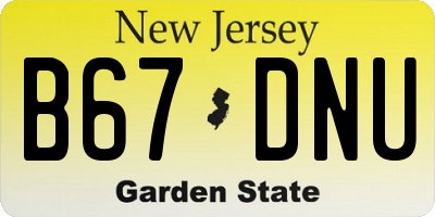 NJ license plate B67DNU