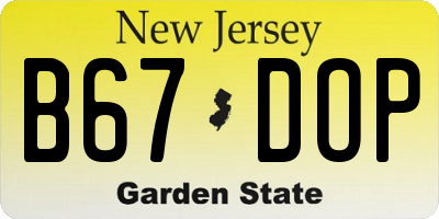 NJ license plate B67DOP