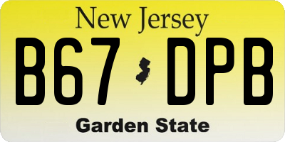 NJ license plate B67DPB
