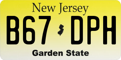 NJ license plate B67DPH