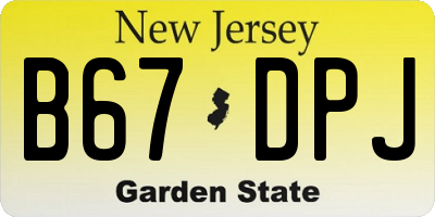 NJ license plate B67DPJ