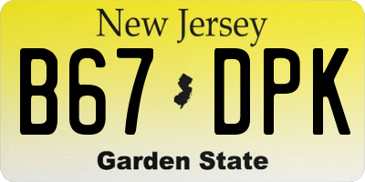 NJ license plate B67DPK