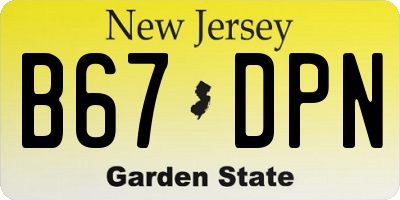 NJ license plate B67DPN