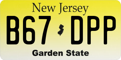 NJ license plate B67DPP