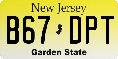NJ license plate B67DPT