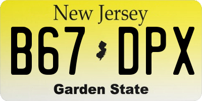 NJ license plate B67DPX