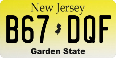 NJ license plate B67DQF
