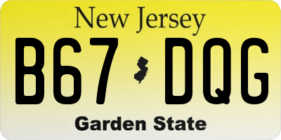 NJ license plate B67DQG