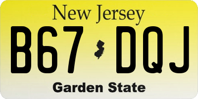 NJ license plate B67DQJ