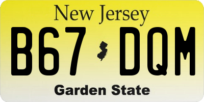NJ license plate B67DQM