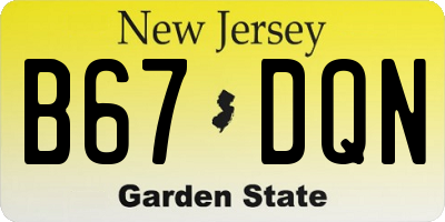 NJ license plate B67DQN