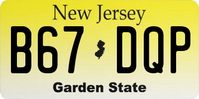 NJ license plate B67DQP