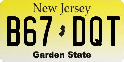 NJ license plate B67DQT