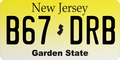 NJ license plate B67DRB