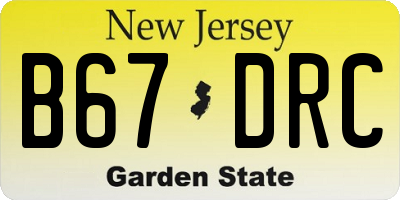 NJ license plate B67DRC