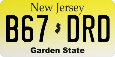NJ license plate B67DRD