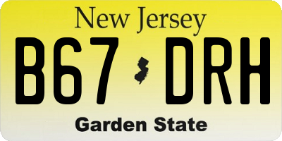 NJ license plate B67DRH