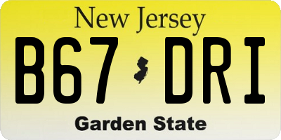 NJ license plate B67DRI