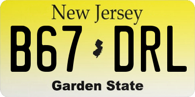 NJ license plate B67DRL