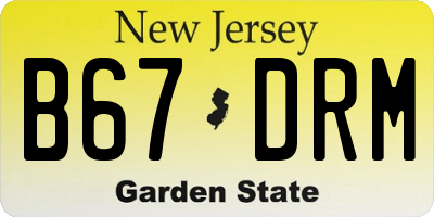 NJ license plate B67DRM