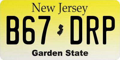 NJ license plate B67DRP