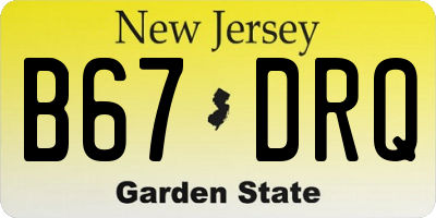 NJ license plate B67DRQ